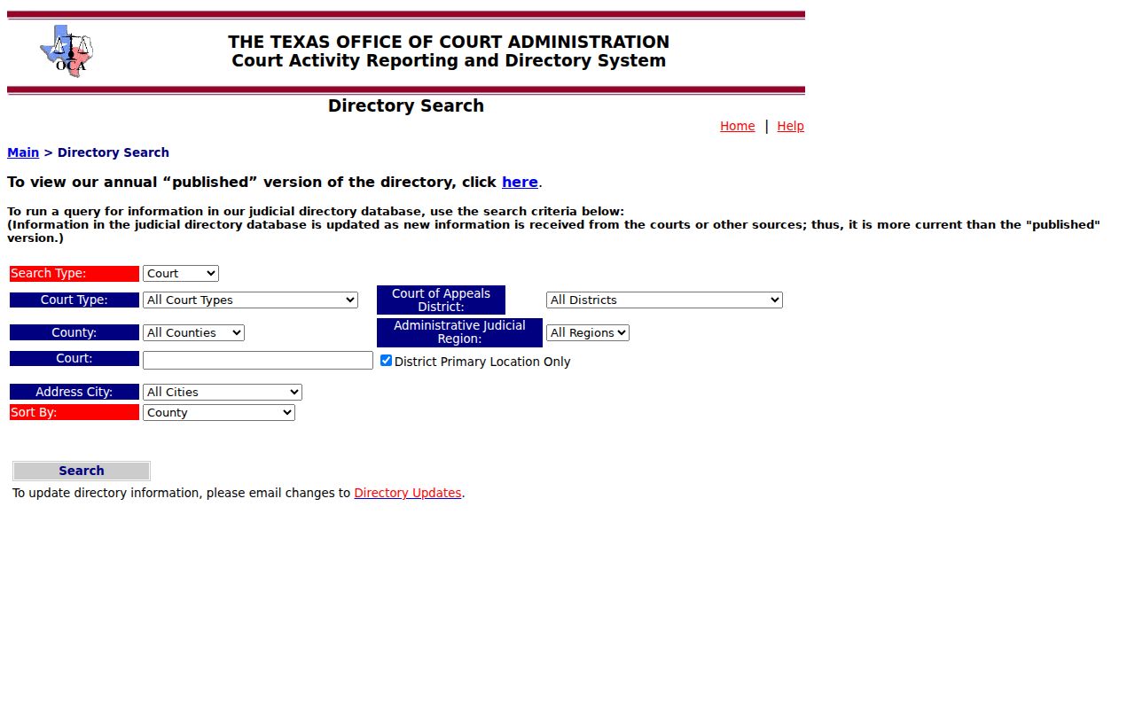 Texas OCA directory search
